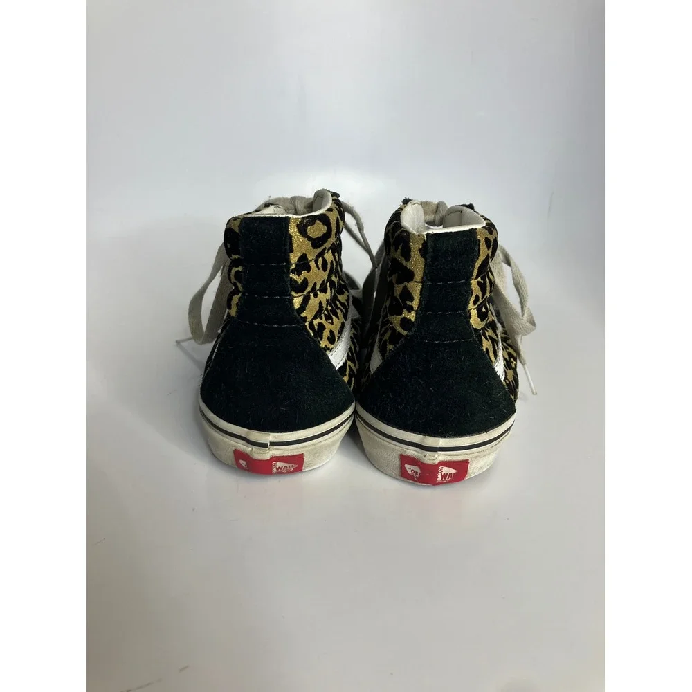 Vans black animal‎ print hightop sneakers US Juniors size 5 skateboard casual
